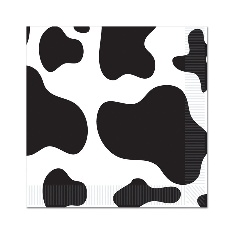 Serviettes de table à imprimé vache