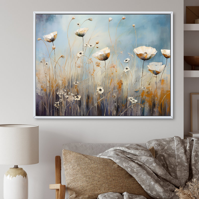 Scerene Wildflowers In Bloom V sur impression sur toile, H 24 po x l 32 po x P 1 po, Cadre flottant blanc