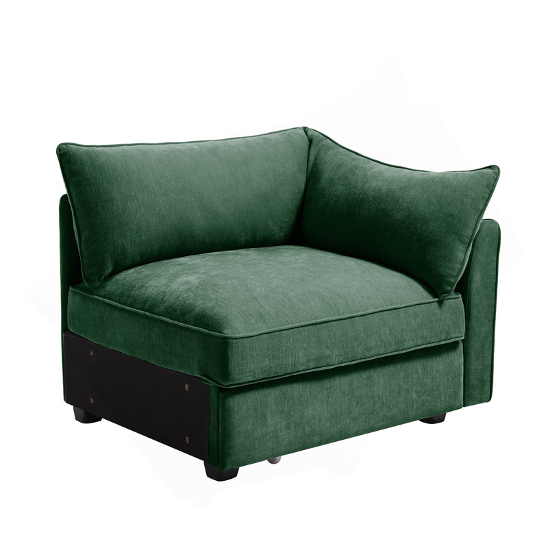 Canapé en velours vert RSF, Face à la main droite, Vert