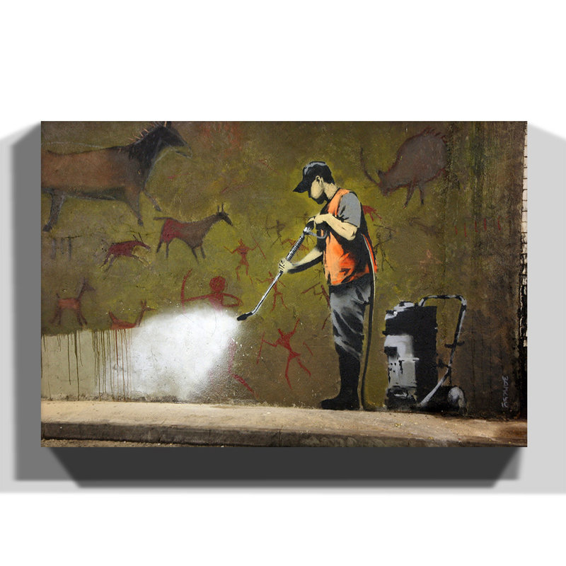 Banksy - Wrapped Canvas Print, 70cm H x 100cm W