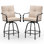 Ensemble de 2 tabourets de bar pivotants d'extérieur avec coussin pour patio et jardin