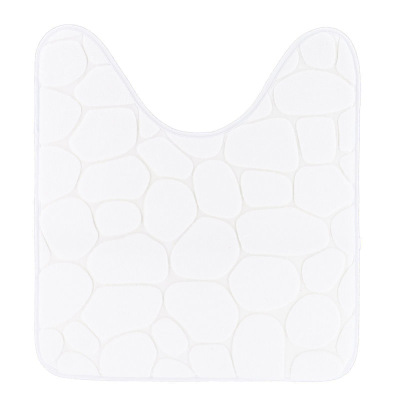 Pebbles 3D Contour Mat Microfiber Memory Foam 20' x 20", White
