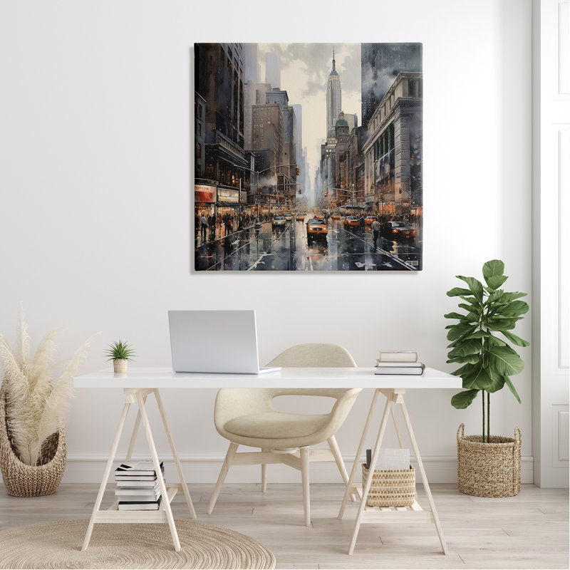 Taxis In Urban City par RB, H 36 po x l 36 po x P 1,5 po
