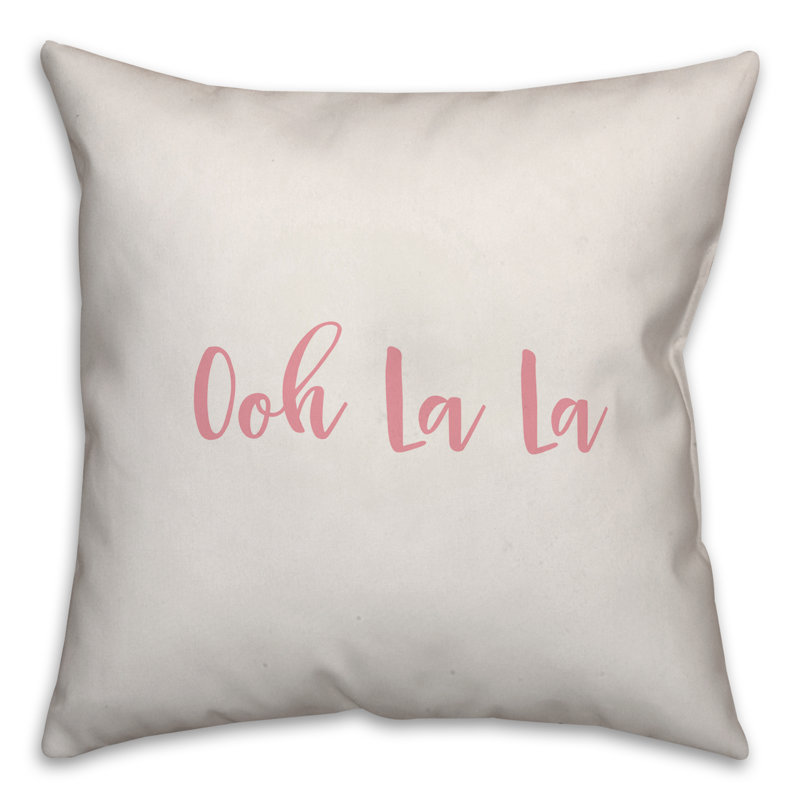  Coussin Ooh La La, Coussin décoratif, Blanc / rose