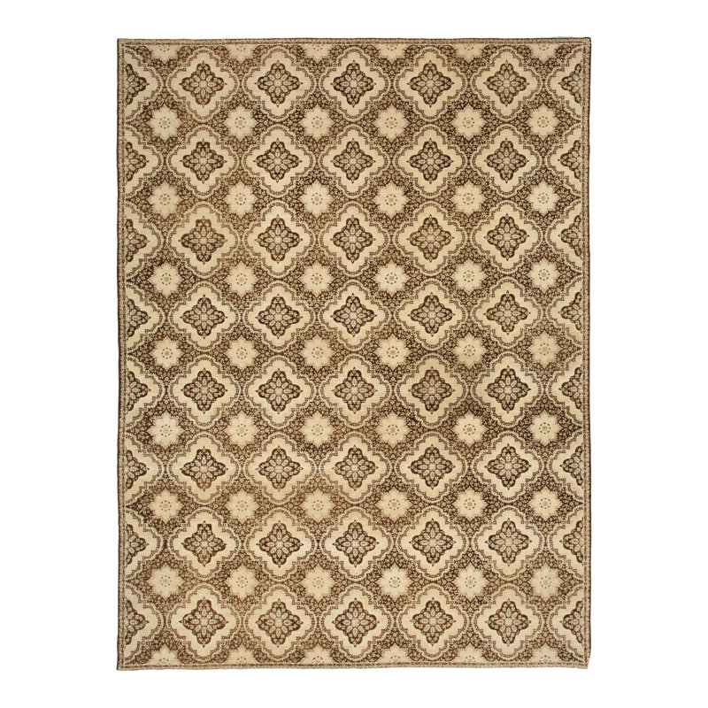 Beige Traditional Wool Rug - 9'10" x 13'9"