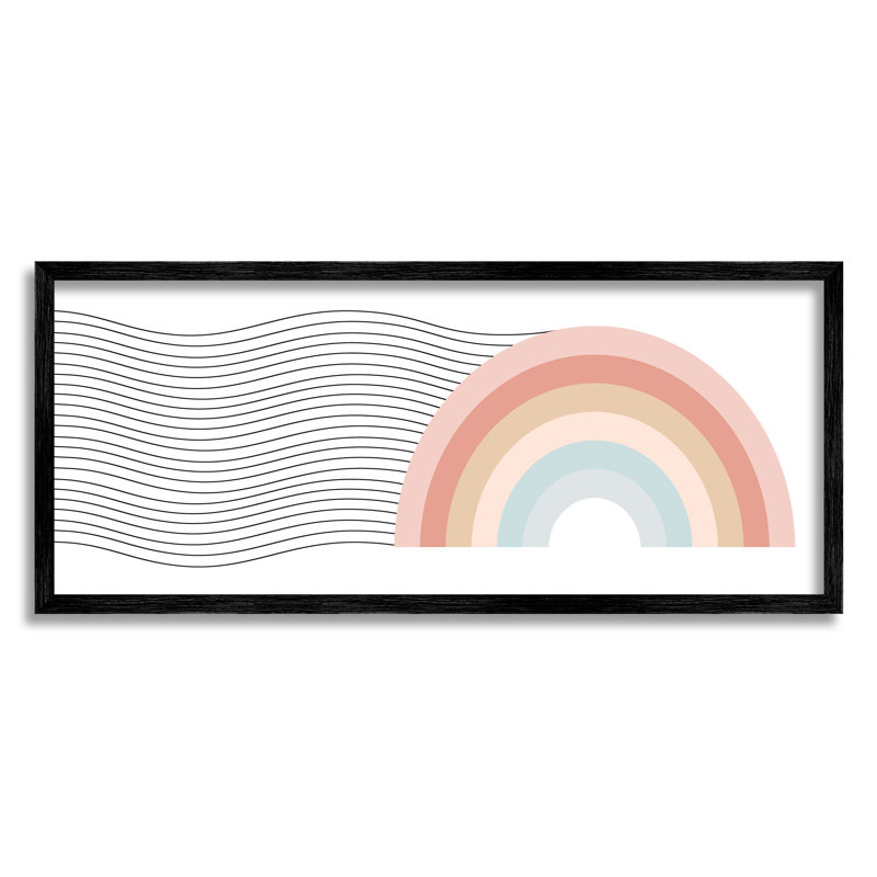 "Wavy Rainbow", impression encadrée sur bois, H 13 po x l 30 po x P 1,5 po, Giclée encadrée noir minuit