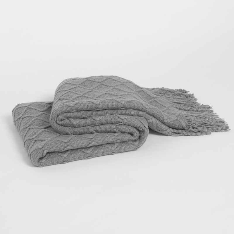  Jeté texturé à losanges, Gris