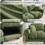 Ensemble de canapé modulaire en chenille 3 places avec coussins et 2 repose-pieds, vert sauge-244478163-244478164