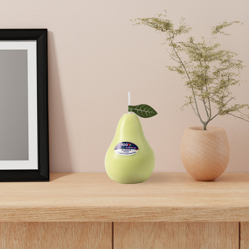 Bougie parfumée en forme de poire Home, Jaune