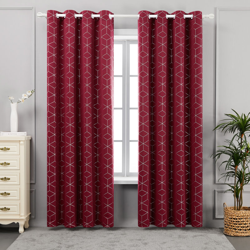 Bost Room Darkening Thermal Curtains, Red, Width 132 x Drop 160 cm