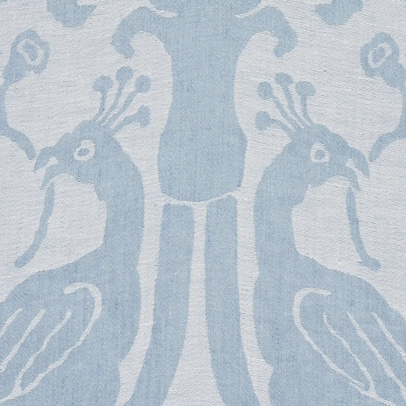 Anna Damask Fabric, Soft Blue