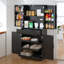Armoire de cuisine 72 "cannelée avec 3 tiroirs à clavier et 6 tablettes de porte. Armoire de rangement réglable et autoportante pour salle de bain, bureau, vestibule-1827068503
