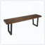 Banc de patio en bois d'acacia avec pieds en fer de style moderne et contemporain