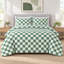 Ensemble d'édredon à motif écossais vert et blanc pour lit simple (66 x 90 po), ensemble de literie 2 pièces BCBG à rayures vichy pour lit à carreaux, ensemble de lit réversible à motif géométrique léger et doux Green Line-124609676-133330482