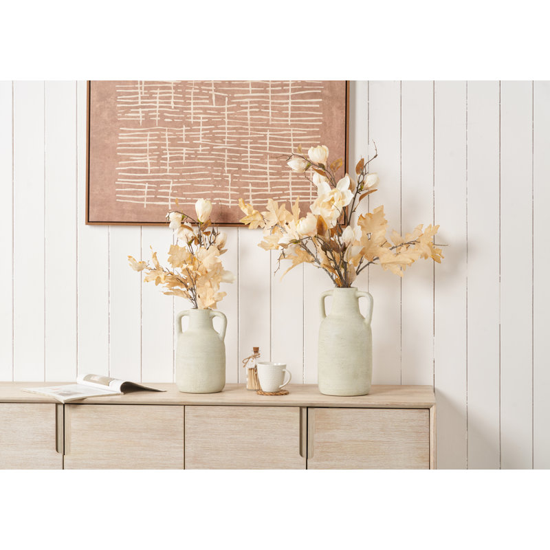 Terracotta Table Vase, Large, White