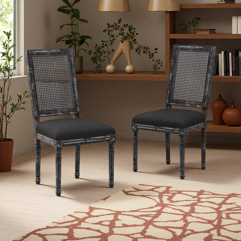 Chaise de salle à manger, Gris, Noir