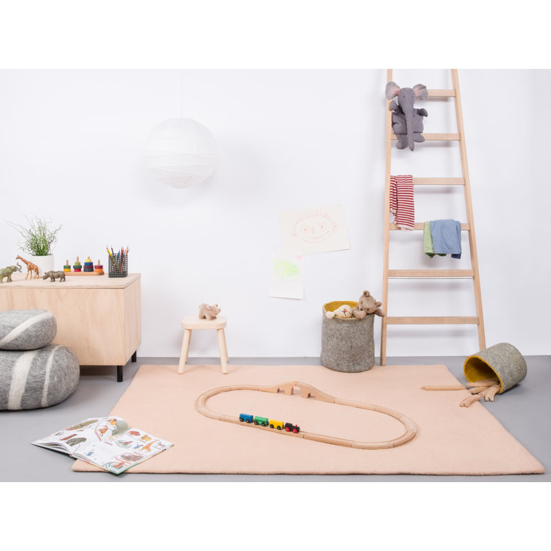 Solid Colour Wool Hand Woven Area Rug, Rectangle 120 x 170cm