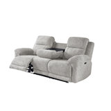 3 Seat Power Upholstered Reclining Sofa With Drop-down Table & Cup Holder