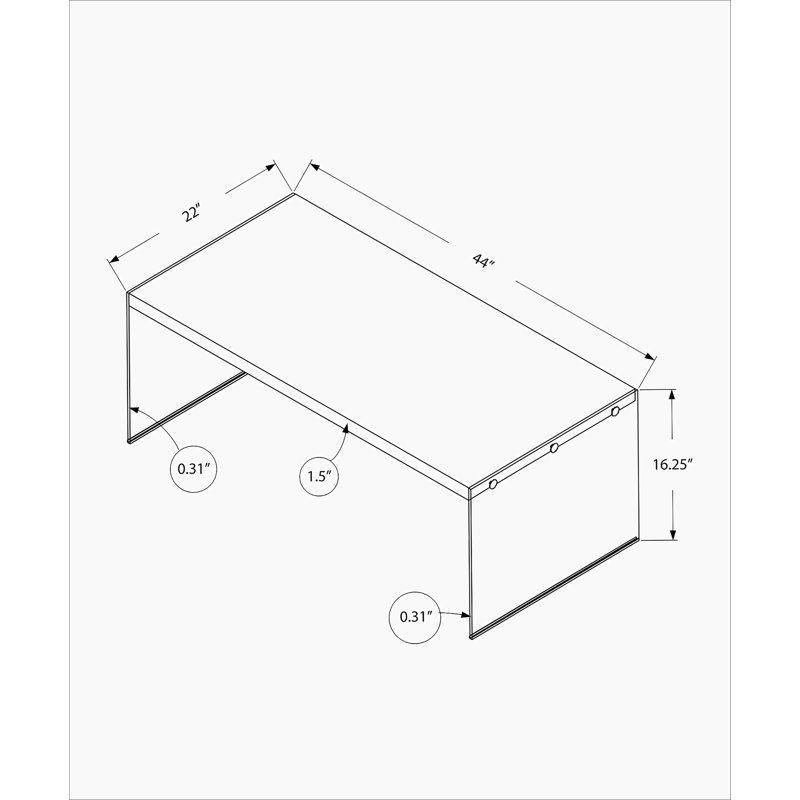 Table basse rectangulaire, Blanc