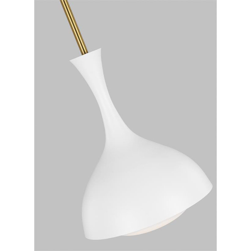 Lucerne 1 - Light Pendant, Matte White/Burnished Brass