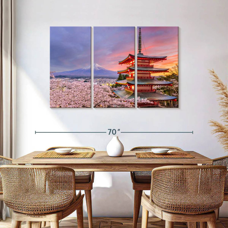 Lilie pagode et Mont Fuji, H 36 po x l 57 po