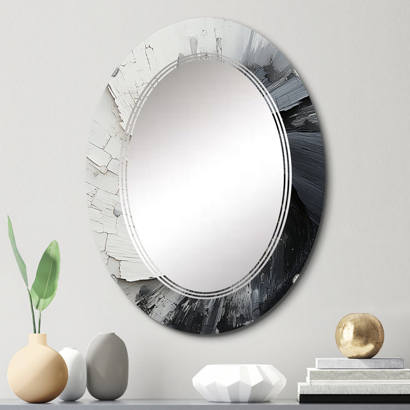 Campesina - Miroir mural moderne ovale, 30 po x 20 po