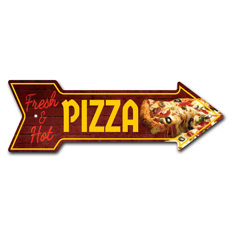 Removable-999667_Pizza Arrow Removable Decal Funny Home Décor, H 12 po x l 36 po x P 1 po