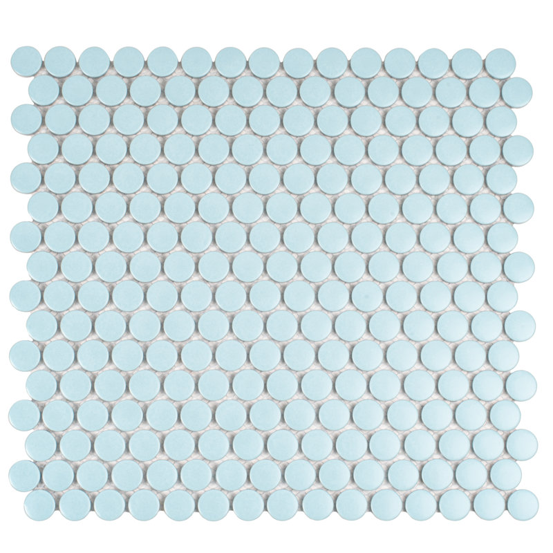 Carreau de porcelaine l 11,46 po x L 12,4 po Cirkel, Bleu cyan