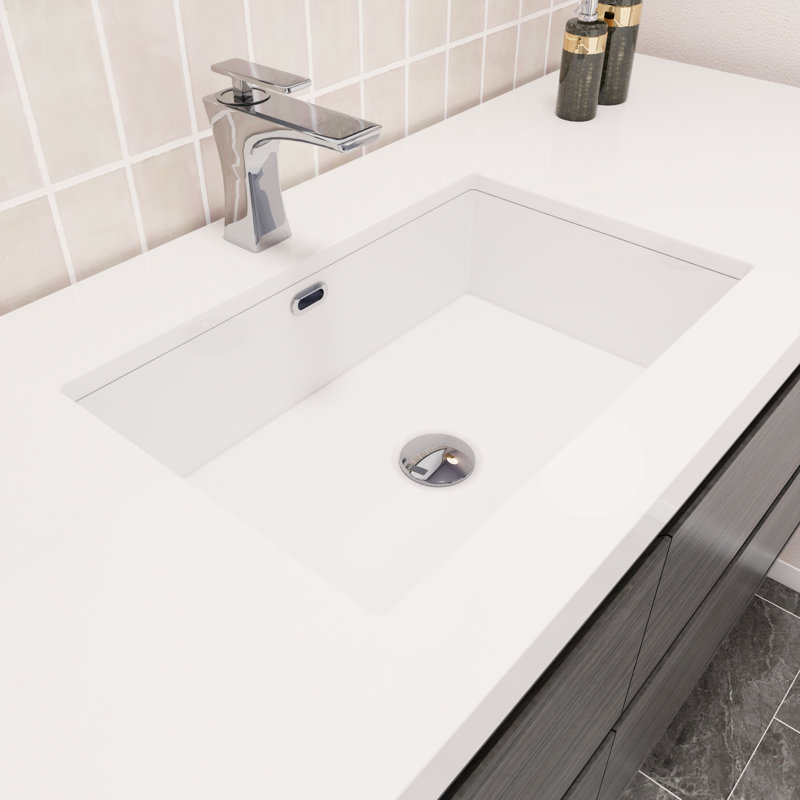 Azden 60" Wall-Mounted Single Bathroom Vanity Set, Gray Oak