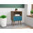 Liberty 18" W Mid-Century Modern 1-Drawer Nightstand in Rustic Brown and Blue Slate-2036813506