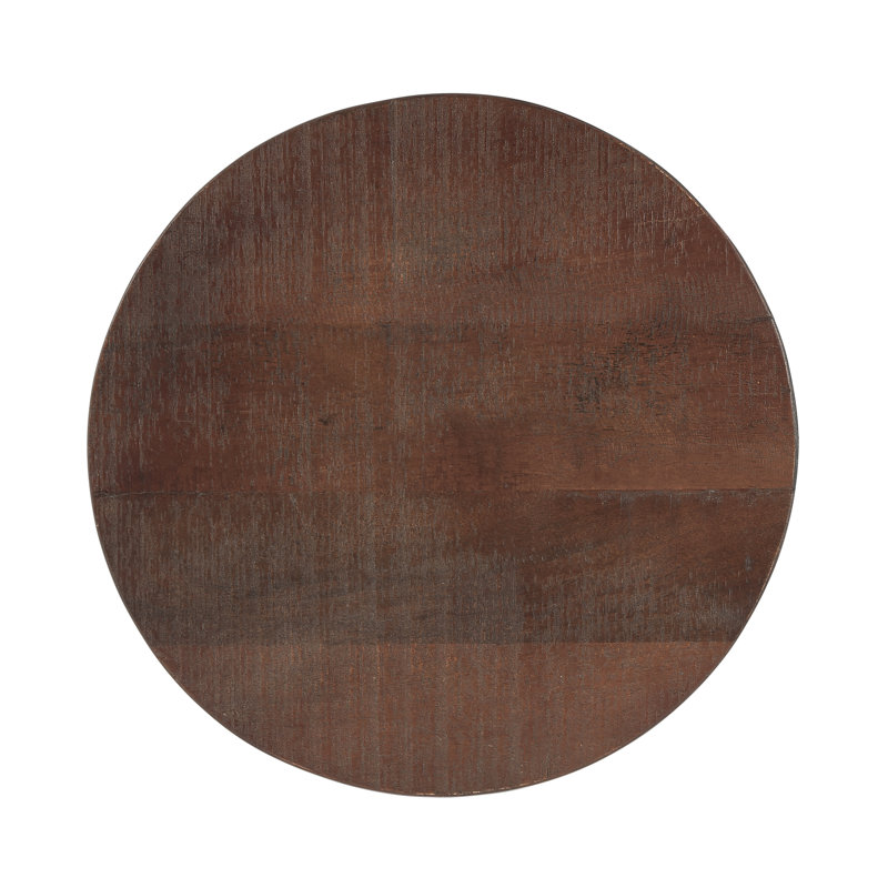 Ellis Adjustable Pedestal Side table, Deep Brown/Bronze Gray
