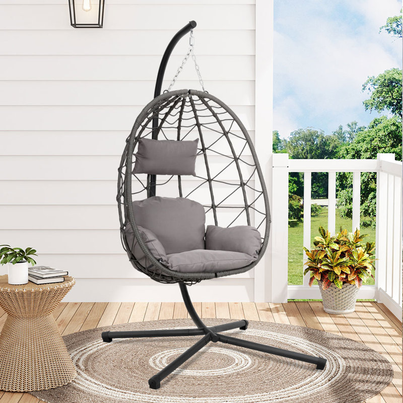 Outdoor Hanging Chair with Stand and Cushion