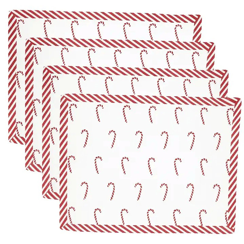 Ensemble de 4 napperons de table Red Christmas