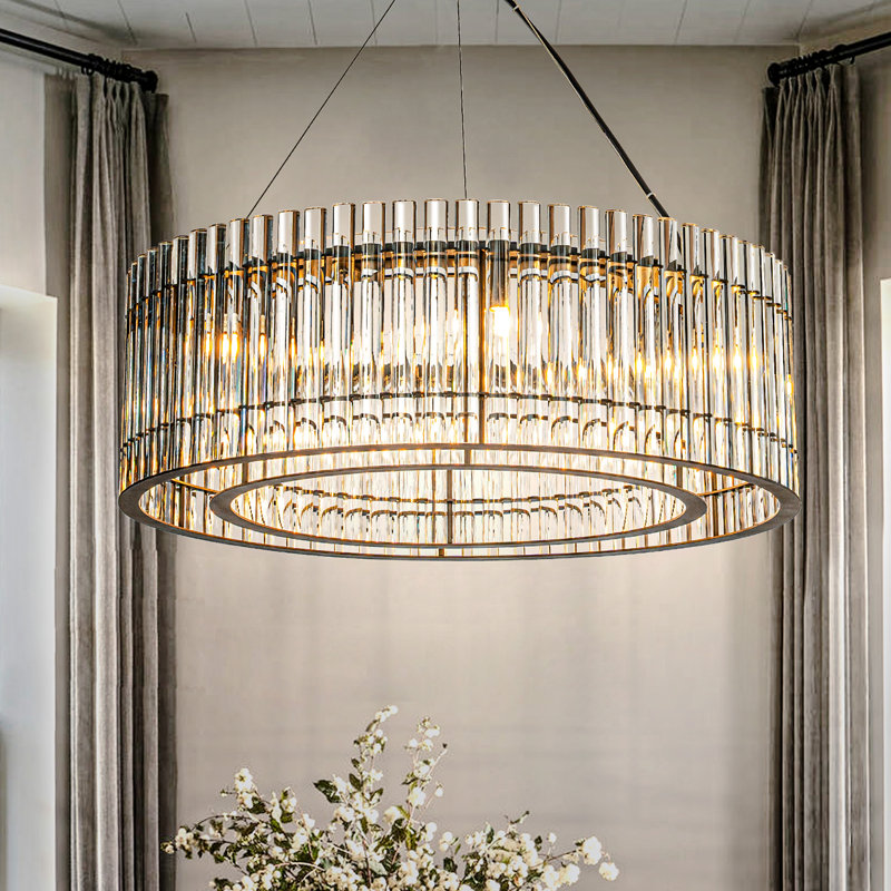 Lustre élégant en verre noir à 6 lumières Sephra