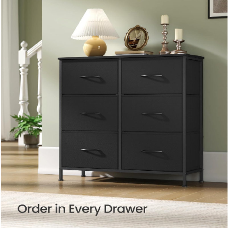 76.7 cm W Chest of 6 Drawers, Ebony Black