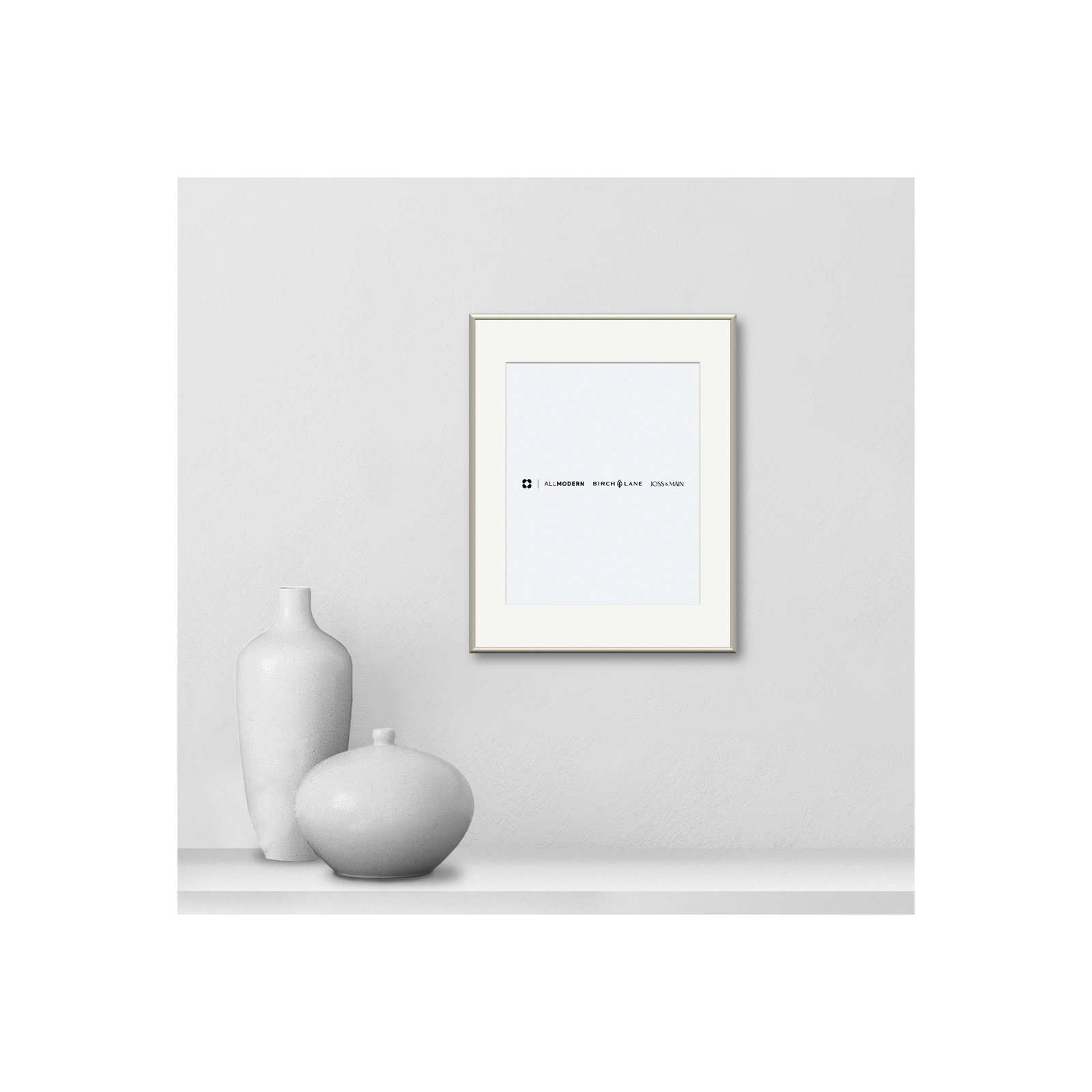 Feronia Metal Picture Frame with Mat, 8" x 10", Silver