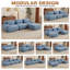Canapé modulaire en forme de L Boneless, surdimensionné avec assise profonde, repose-pieds, velours côtelé, sans assemblage-994911421-994911418-994911415