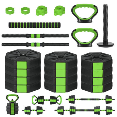 3 In 1 Fitness Dumbbell Set Octagonal Adjustable, 44LBS Free Weights Dumbbells with Metal Anti-Slip Handle, Unisex Versatile Exercise Dumbbells Set