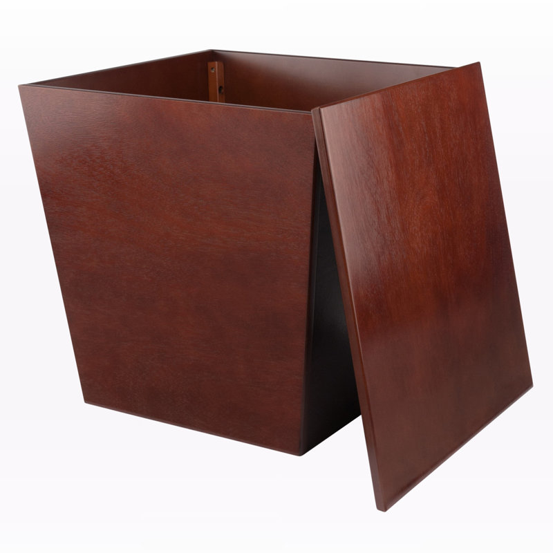 Troy Walnut Storage Cube, Accent Table