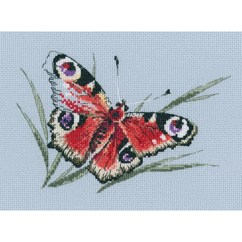Trousse de broderie au point de croix compté Papillon Paon Beauté d'été par RTO M753