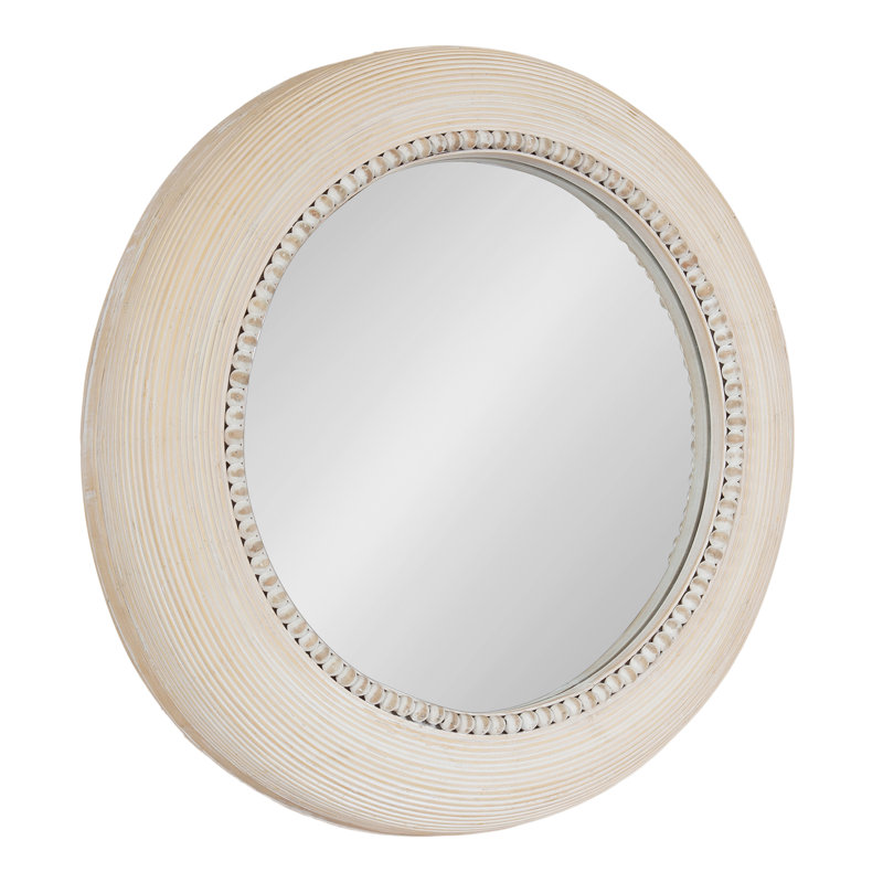 Circle Mirror with Beaded Detail