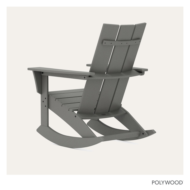 POLYWOOD Modern Adirondack Rocker, Slate Gray