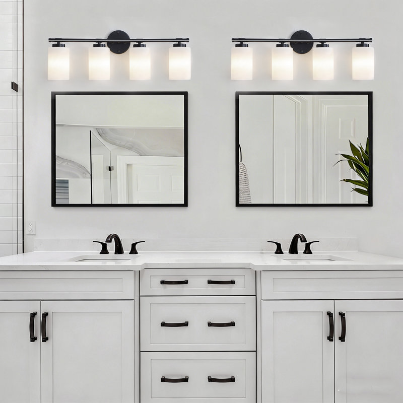 Éclairage pour meuble-lavabo à intensité variable Borasisi, 4 Lights, Noir