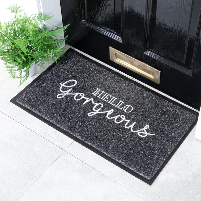 Saunderstown Non-Slip Indoor Doormat, Black