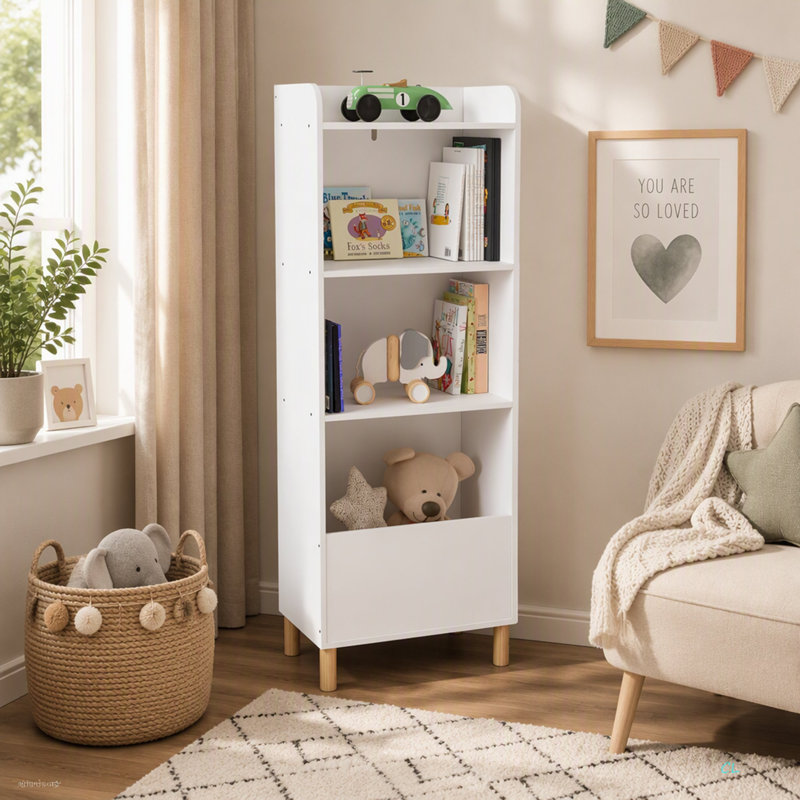 Bookcase, (4 Shelves) 51.44" H x 18.76" W x 11.47" D
