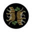 Sous-verres ronds en cuir vegan noir Leopard-119015241