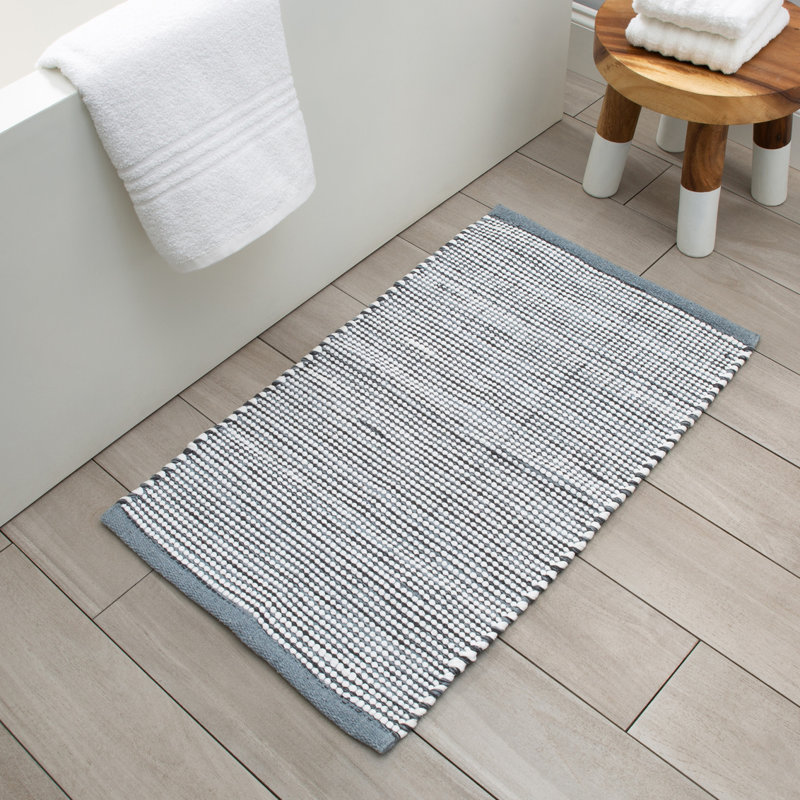 Eridjona Cotton Blend Bath Mat, Gray
