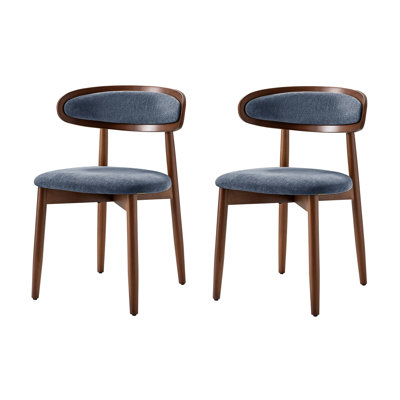 Vicenta Mid-Century Modern Upholstered Dining Chair With Solid Wood Legs