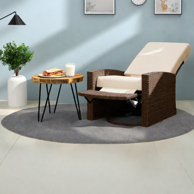 Modern Outdoor Recliner, Premium Rattan & Steel, Comfortable Patio Relaxation