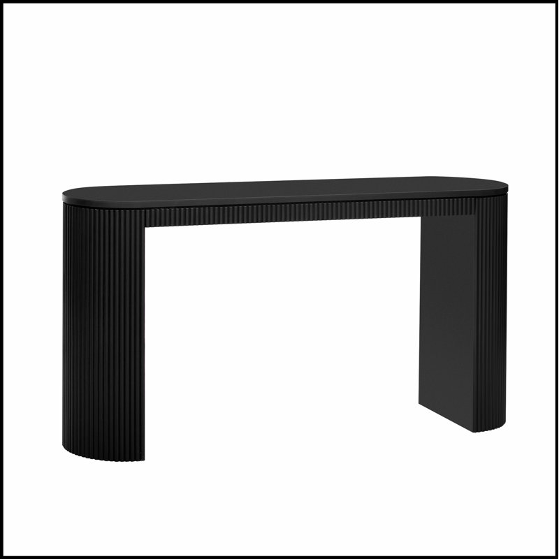 Console incurvée à rayures verticales uniques, pour un décor moderne et élégant, Noir